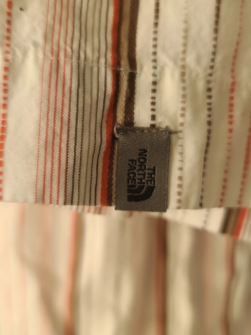 The North Face A5 Series Men’s Striped Button-Up Shirt in White and Orange